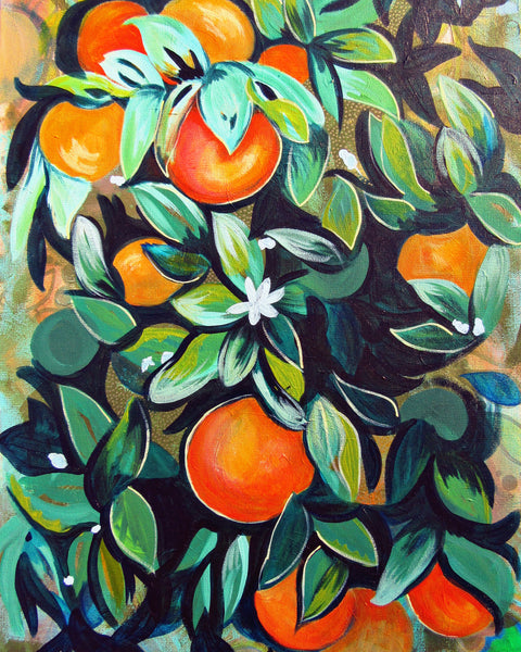 Wild Oranges Garland Fine Art Print