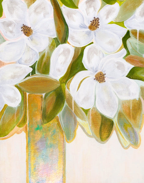 Farmhouse Magnolias Fine Art Print