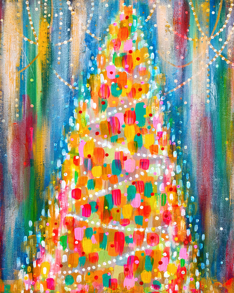 "The Merry & Bright Tree" Art Print